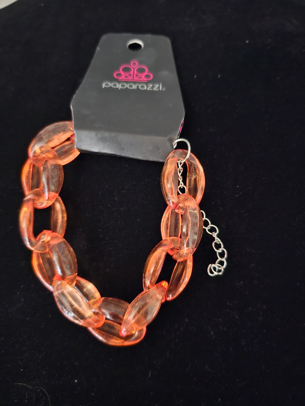 paparazzi Translucent Orange Chunk Link Bracelet